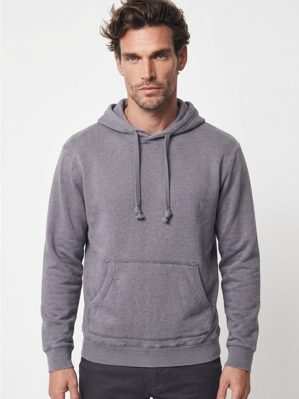 Truth by Republic Men’s Small Lt Grey Pullover Hoodie Sweatshirt Handwarmers $58